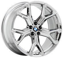 Load image into Gallery viewer, 21x9.5 21x10.5 BMW X5 X7 Bright Chrome wheels rims OEM set 2019 2020 86466 86468
