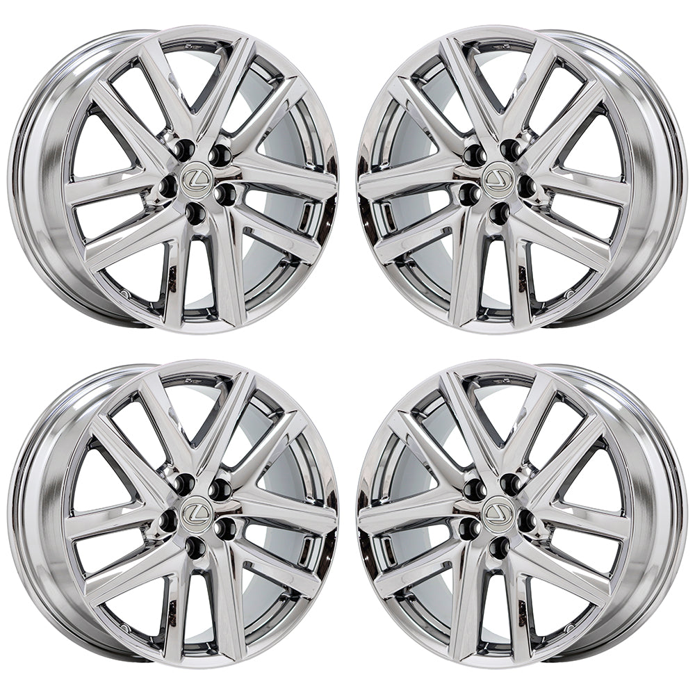 19" Lexus GS 200 300 350 450 F-Sport Bright Chrome wheels OEM set 74347 EXCHANGE