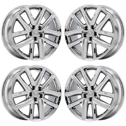 19" Lexus GS 200 300 350 450 F-Sport Bright Chrome wheels OEM set 74347 EXCHANGE