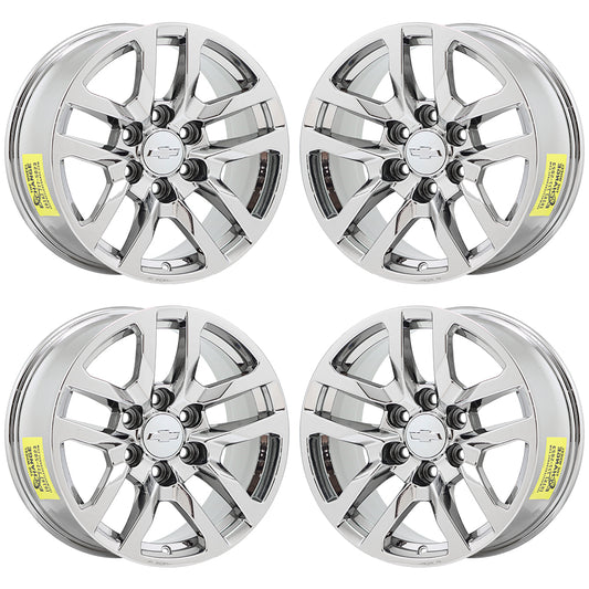 18" Chevrolet Silverado 1500 Bright Chrome wheels rims Factory OEM set 5912