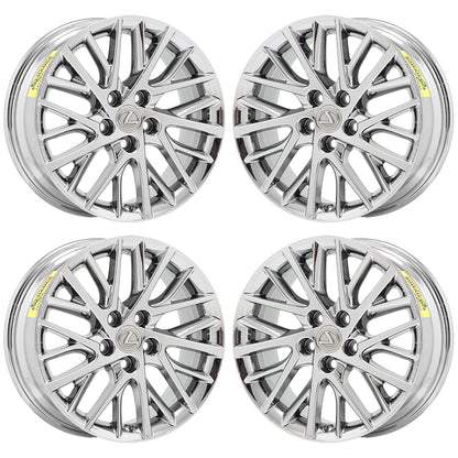 17" Lexus ES350 Bright Chrome wheels rims Factory OEM set 4 74332