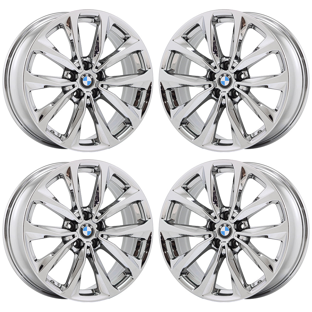 19" BMW X3 X4 Bright Chrome wheels rims Factory OEM set 86351 EXCHANGE