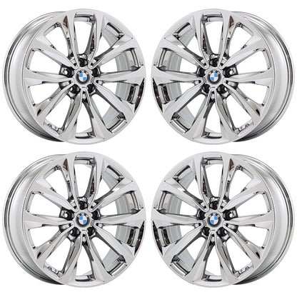 19" BMW X3 X4 Bright Chrome wheels rims Factory OEM set 86351 EXCHANGE