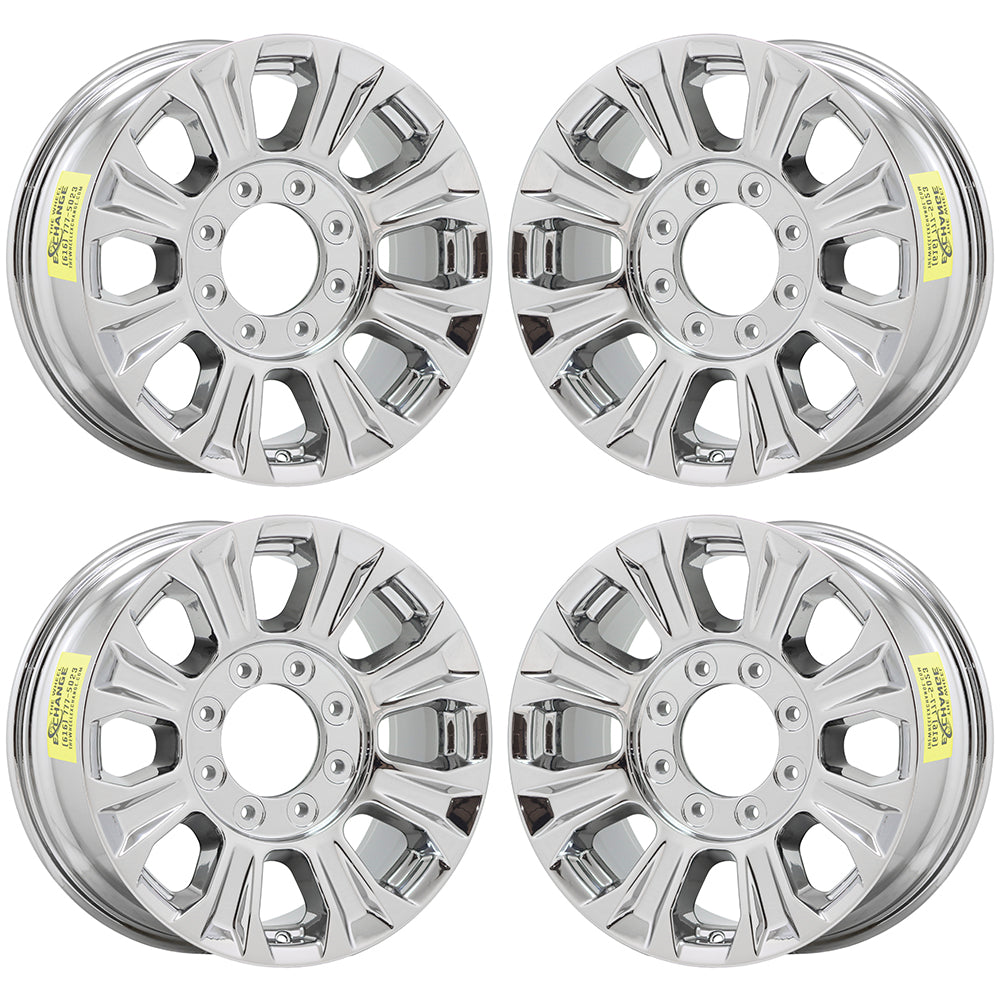 18" Ford F250 F350 SRW Bright Chrome wheels rims Factory OEM set 10097