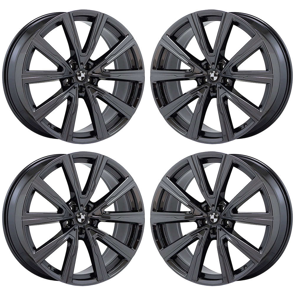 22" BMW X5 X6 series Black Chrome wheels rims OEM set 86469 86472 EXCHANGE