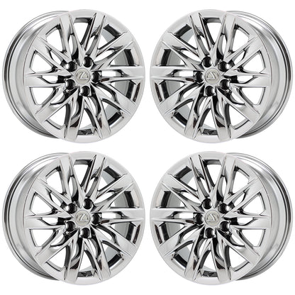 19" Lexus LS500 Bright Chrome wheels rims Factory OEM set 74366 EXCHANGE