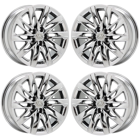 19" Lexus LS500 Bright Chrome wheels rims Factory OEM set 74366 EXCHANGE