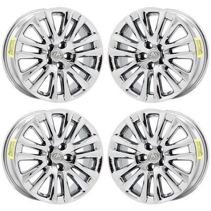 19" Lexus LS460 Bright Chrome wheels rims Factory OEM set 4 74284
