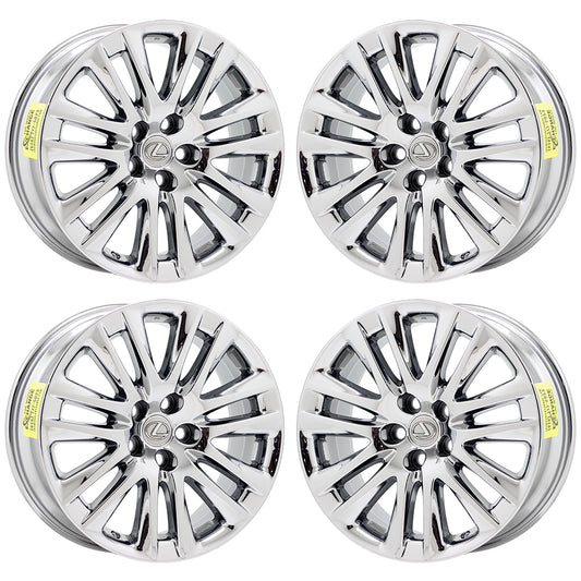 19" Lexus LS460 Bright Chrome wheels rims Factory OEM set 4 74284 EXCHANGE