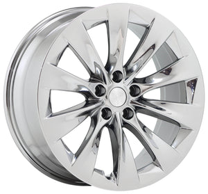 20" Tesla Model X PVD Chrome wheels rims Factory OEM set 97800 97801