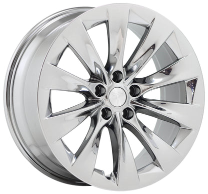 20" Tesla Model X Bright Chrome wheels rims Factory OEM set 97800 97801 EXCHANGE