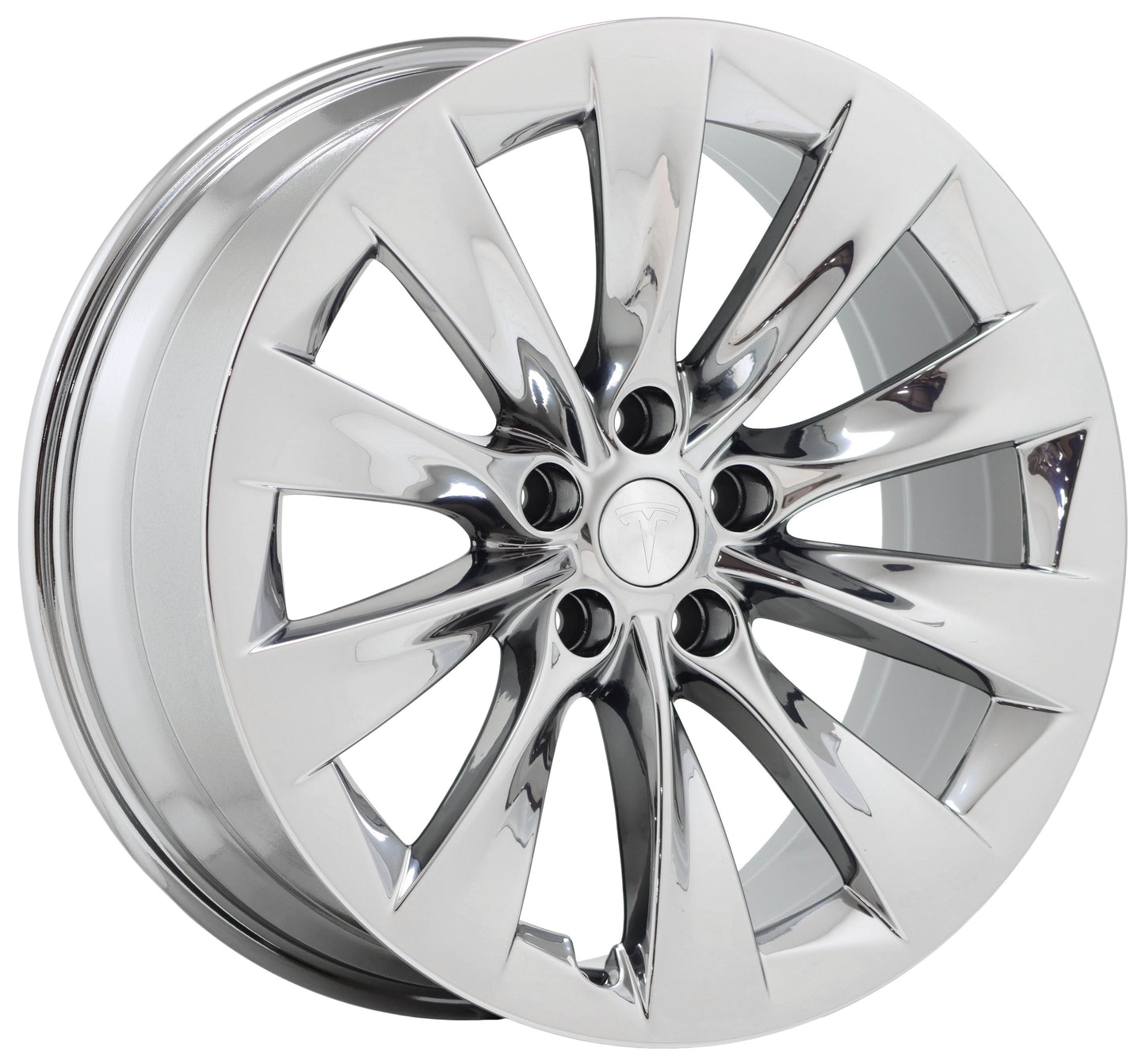 20" Tesla Model X Bright Chrome wheels rims Factory OEM set 97800 97801