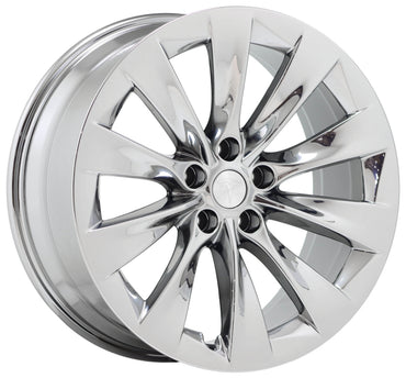 20" Tesla Model X Bright Chrome wheels rims Factory OEM set 97800 97801