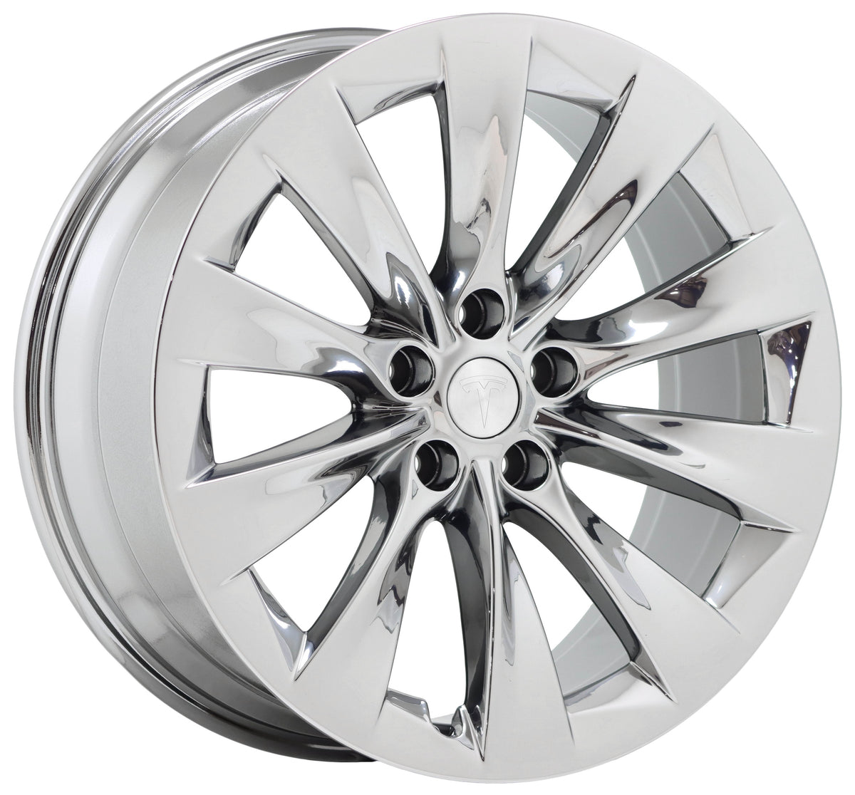 20" Tesla Model X Bright Chrome wheels rims Factory OEM set 97800 97801 EXCHANGE