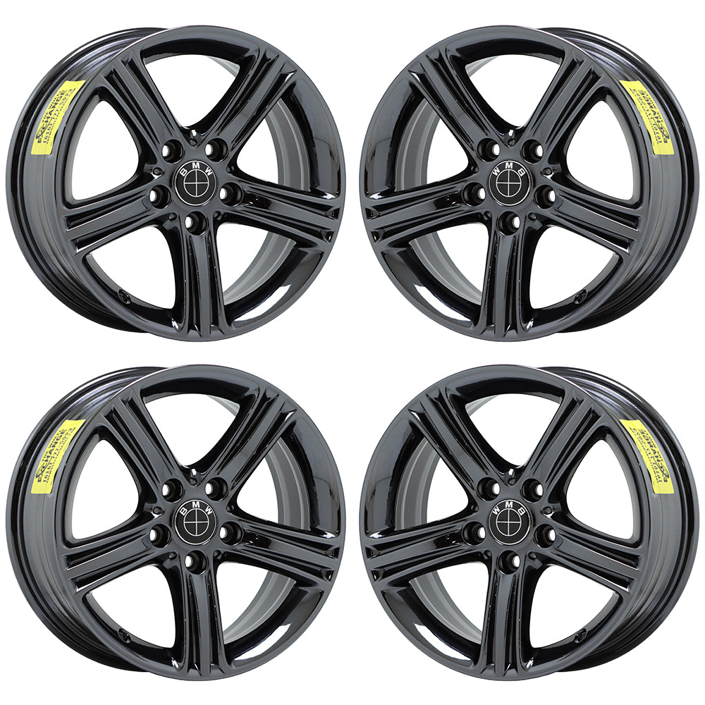 17" BMW 320 328 330 335 428 430 Black Chrome wheels rims OEM set 71535 EXCHANGE