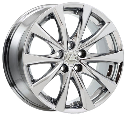 18" Lexus IS250 IS350 Bright Chrome wheels rims OEM set 74281 74282 EXCHANGE