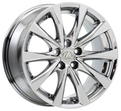 18" Lexus IS250 IS350 Bright Chrome wheels rims OEM set 74281 74282 EXCHANGE