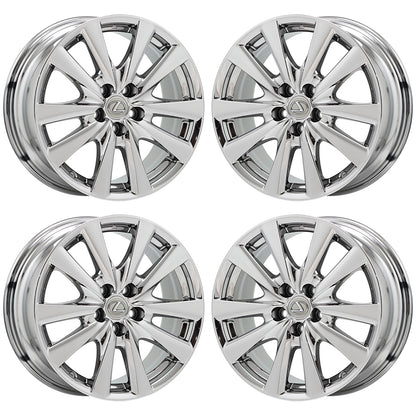 18" Lexus GS350 GS450 Bright Chrome wheels rims Factory OEM set 4 74269