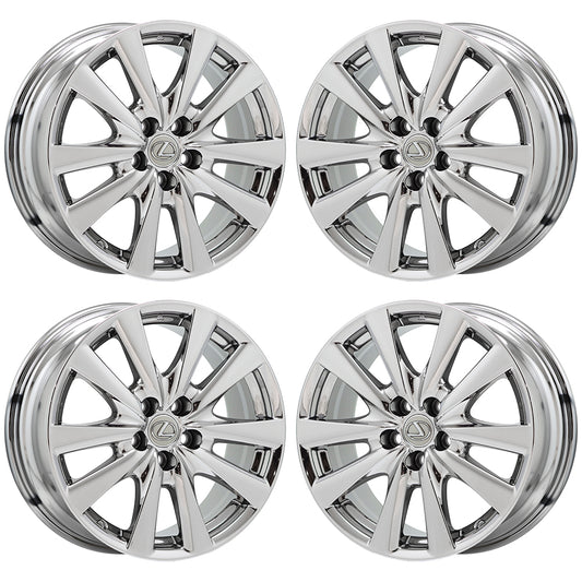 18" Lexus GS350 GS450 Bright Chrome wheels rims Factory OEM set 4 74269
