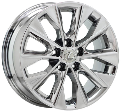 17" Lexus ES300H Bright Chrome Wheels Rims Factory OEM Set 74275 EXCHANGE