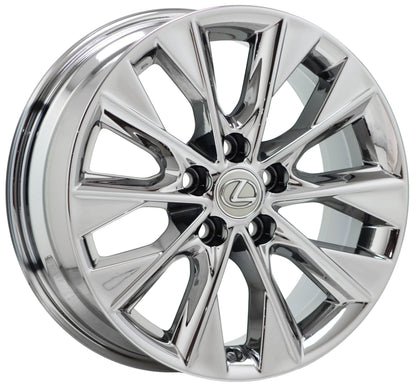 17" Lexus ES300H Bright Chrome Wheels Rims Factory OEM Set 74275 EXCHANGE