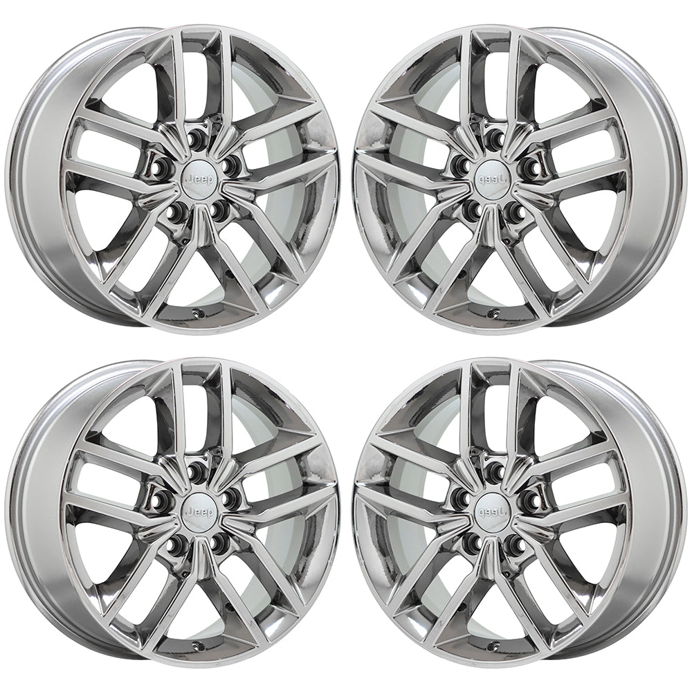 18" Jeep Grand Cherokee Bright Chrome wheels rims Factory OEM set 9156 9164