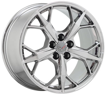 19x8.5 20x11 Corvette C8 Bright Chrome wheels Factory OEM GM 14011 14012