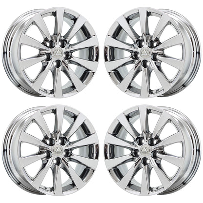 18" Lexus LS460 LS600HL Bright Chrome wheels rims Factory OEM set 74221
