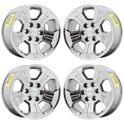 18" Chevrolet Silverado 1500 Z71 Bright Chrome wheels rims OEM set 5647 EXCHANGE