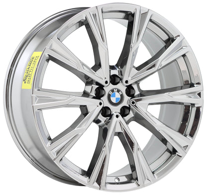 22x9.5 BMW X7 Bright Chrome wheels rims Factory OEM 86534 G07 STYLE 758