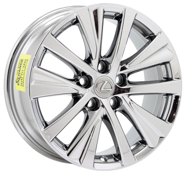 17" Lexus ES350 Bright Chrome wheels rims Factory OEM set 74374