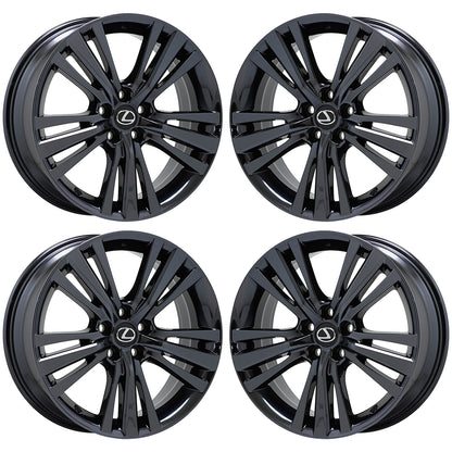 19" Lexus RX350 RX450H Gloss Black wheels rims Factory OEM set 74301 EXCHANGE