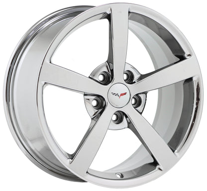 19x10 Corvette Bright Chrome wheel rim Factory OEM 5344