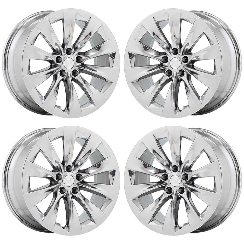 Tesla Premium Factory OEM Wheels Rims Stock Replacement Chrome Black ...