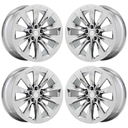 20" Tesla Model X Bright Chrome wheels rims Factory OEM set 97800 97801