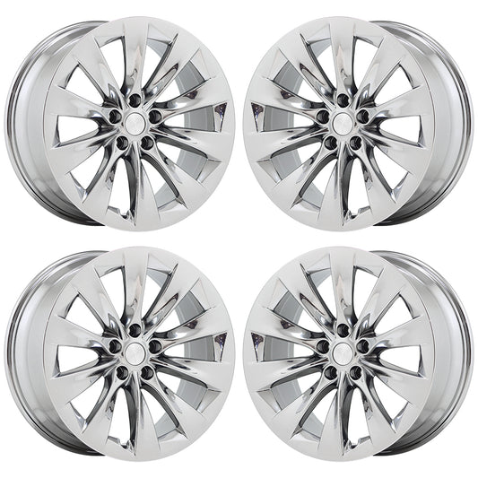 20" Tesla Model X Bright Chrome wheels rims Factory OEM set 97800 97801