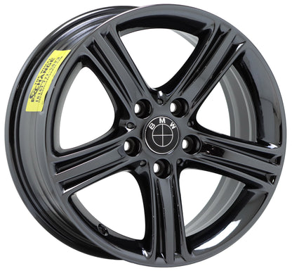 17" BMW 320 328 330 335 428 430 Black Chrome wheels rims OEM set 71535 EXCHANGE