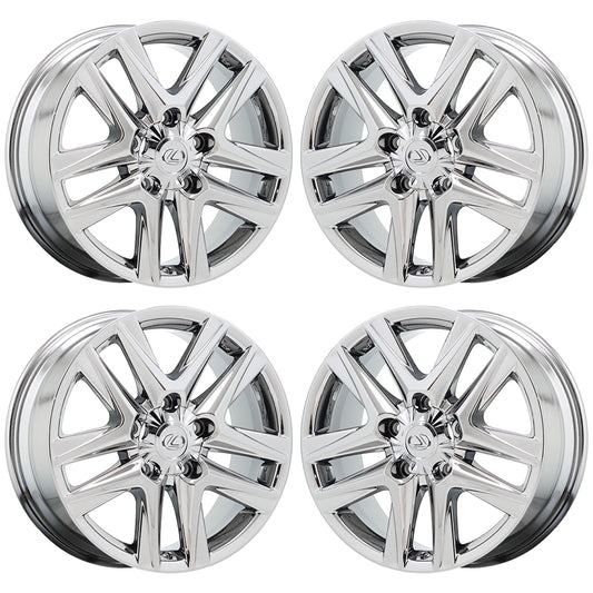 20" Lexus LX570 Bright Chrome wheels rims Factory OEM set 4 74280