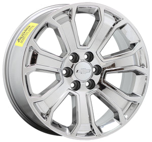 22" Sierra Silverado 1500 Bright Chrome wheels rims Factory OEM GM 5665