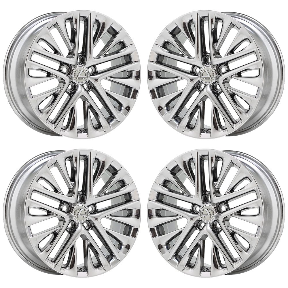 18" Lexus ES350 Bright Chrome wheels rims Factory OEM set 74278