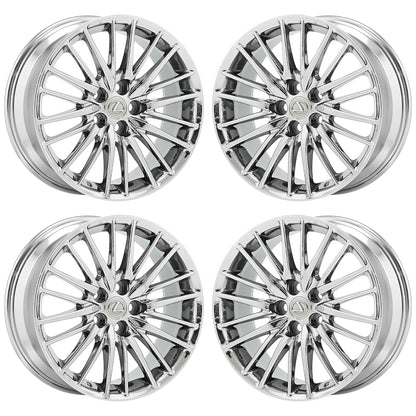 19" Lexus LS460 Bright Chrome Wheels Rims Factory OEM Set 74222 EXCHANGE