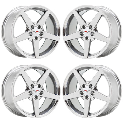18x8.5 19x10 Corvette C6 Bright Chrome wheels Factory OEM 5208 5210 EXCHANGE