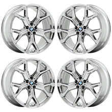 Load image into Gallery viewer, 21x9.5 21x10.5 BMW X5 X7 Bright Chrome wheels rims OEM set 2019 2020 86466 86468
