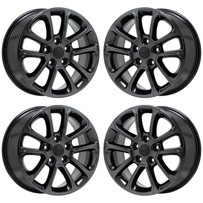18" Jeep Grand Cherokee Dodge Durango Black Chrome wheels rims OEM set 9136