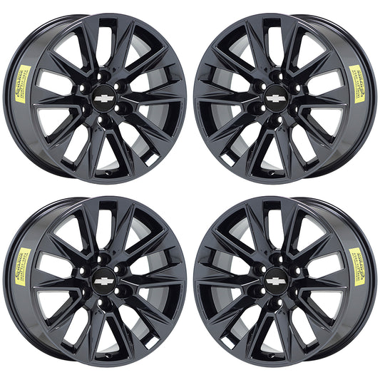 20" Chevrolet Silverado 1500 Black Chrome wheels rims Factory OEM set 5919
