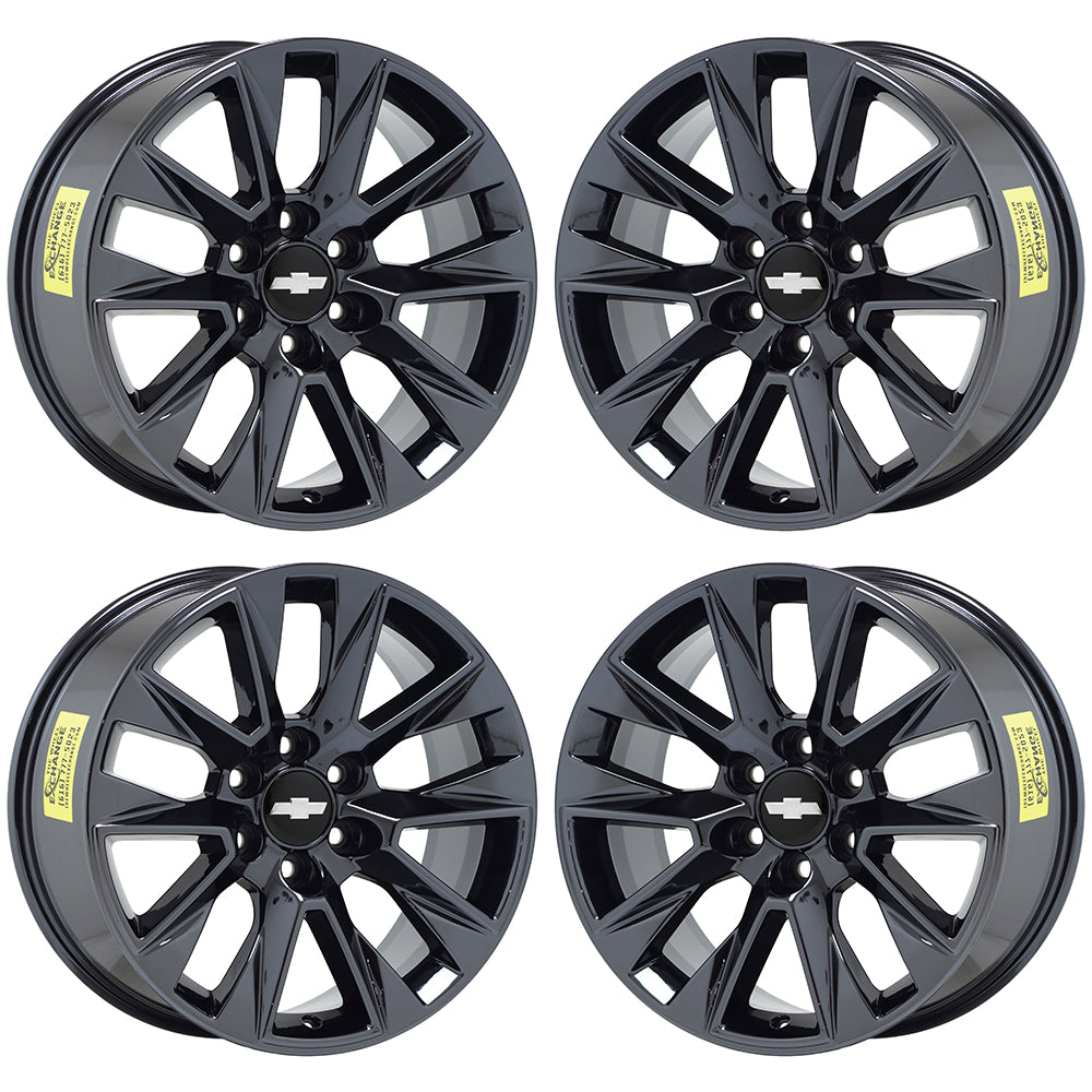 20" Chevrolet Silverado 1500 Black Chrome wheels rims Factory OEM set 5919