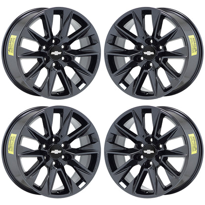 20" Chevrolet Silverado 1500 Black Chrome wheels rims Factory OEM set 5919