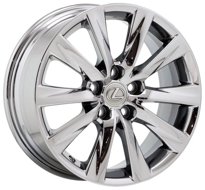 17" Lexus IS200 IS250 IS300 IS350 Bright Chrome wheels OEM set 74287 EXCHANGE
