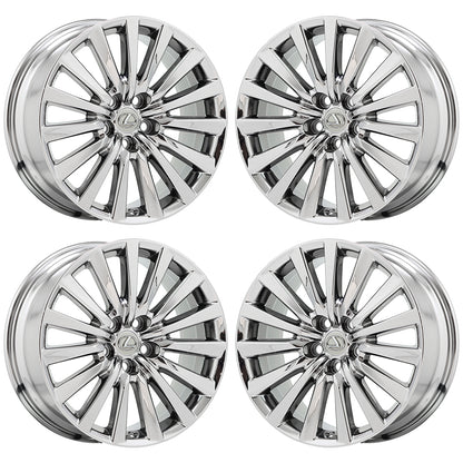19" Lexus LS460 Bright Chrome Wheels Rims Factory OEM Set 74285 EXCHANGE