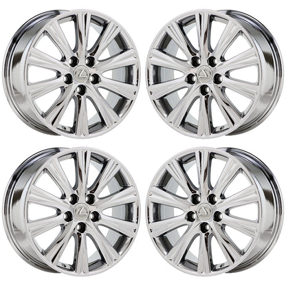 17" Lexus ES350 Bright Chrome wheels rims Factory OEM 74191 EXCHANGE